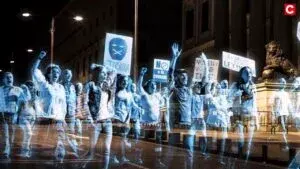 Holograms demonstration against the “G